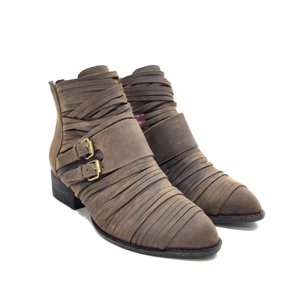 Jeffrey Campbell Brown Distressed Leather Boots
